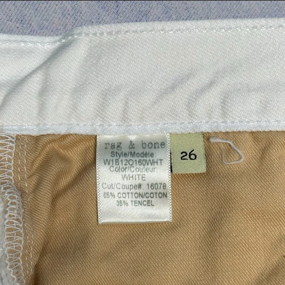 Rag & Bone Women’s White Denim Asymmetrical Frayed Hem Mini Skirt - Size 26 - Picture 5 of 5